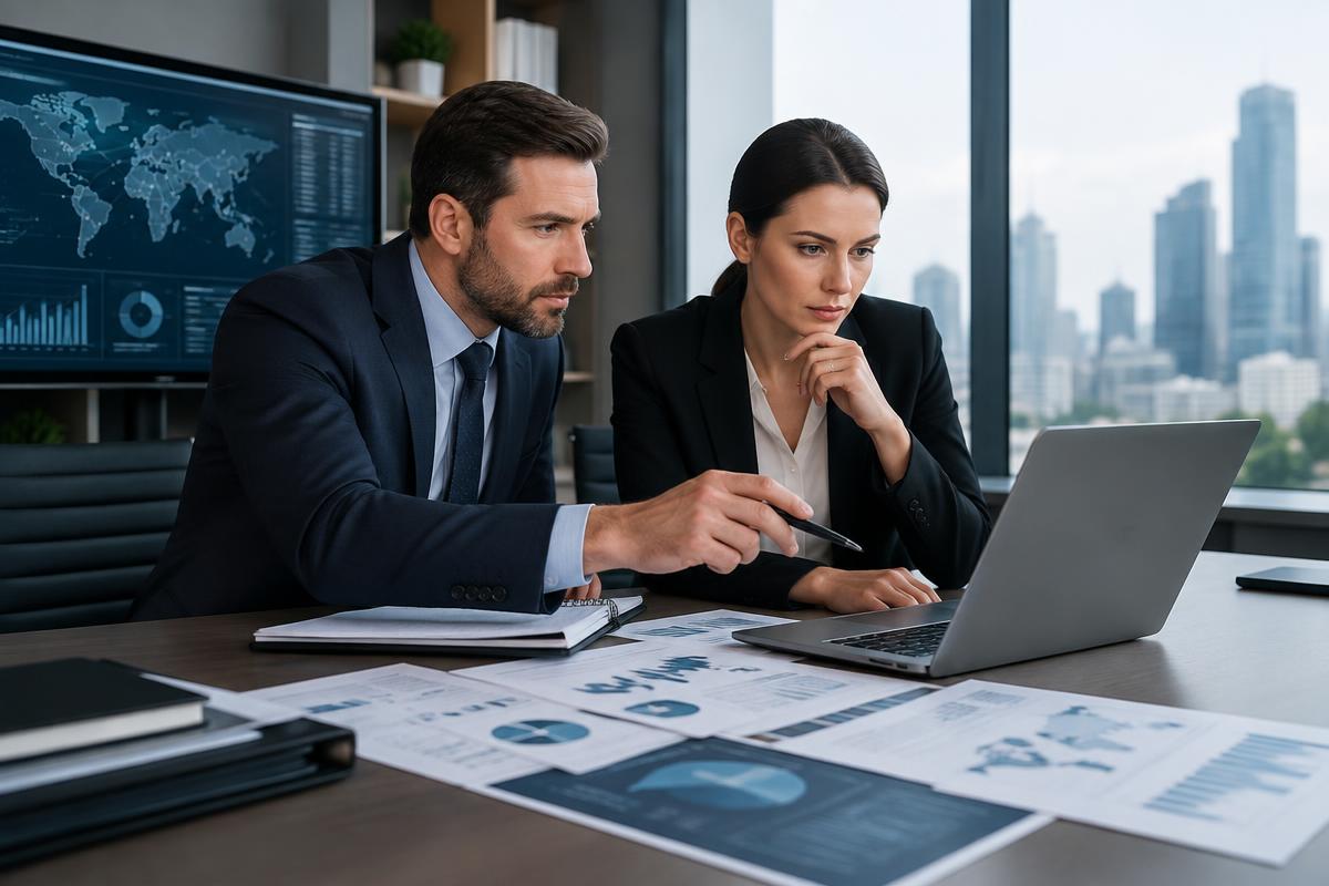 Especialistas analisando dados financeiros para recuperação de crédito