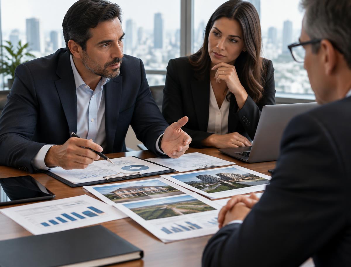Executivos negociando garantias para recuperação de ativos